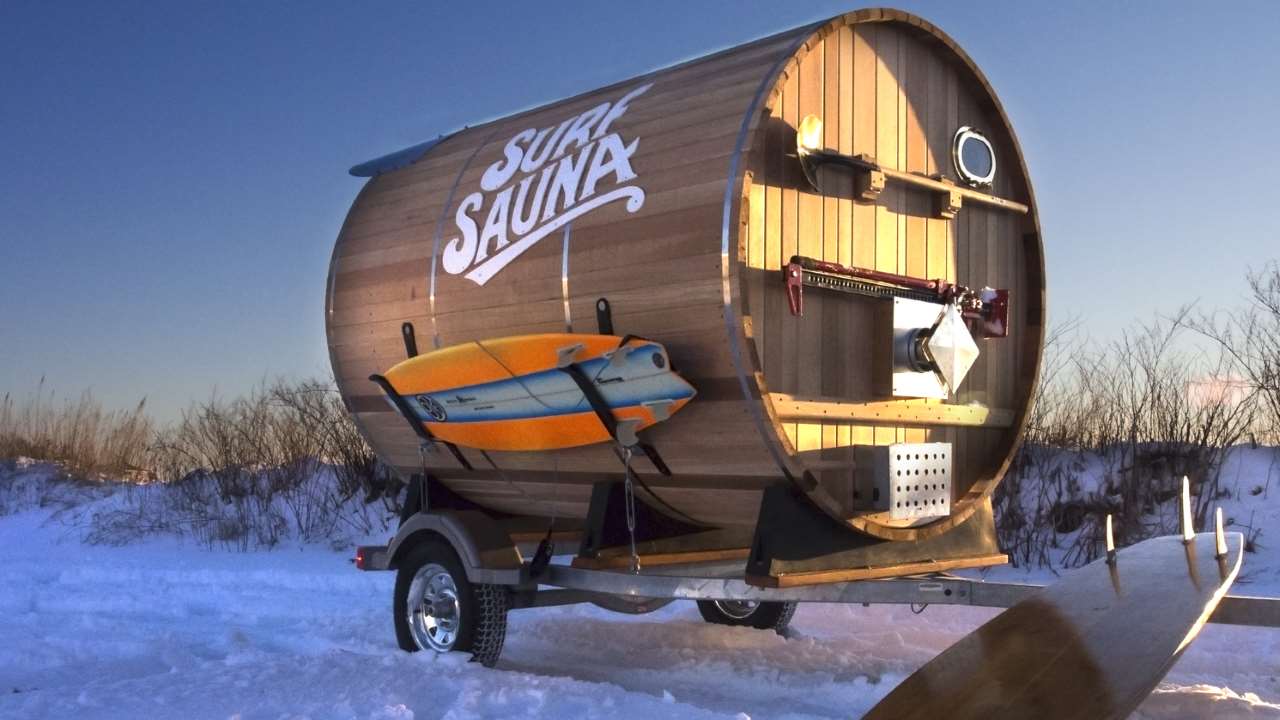 saunas by surf sauna a sauna on the snow with surfboards