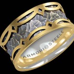 jewelry by armori steele a platinum ring with gold inlay