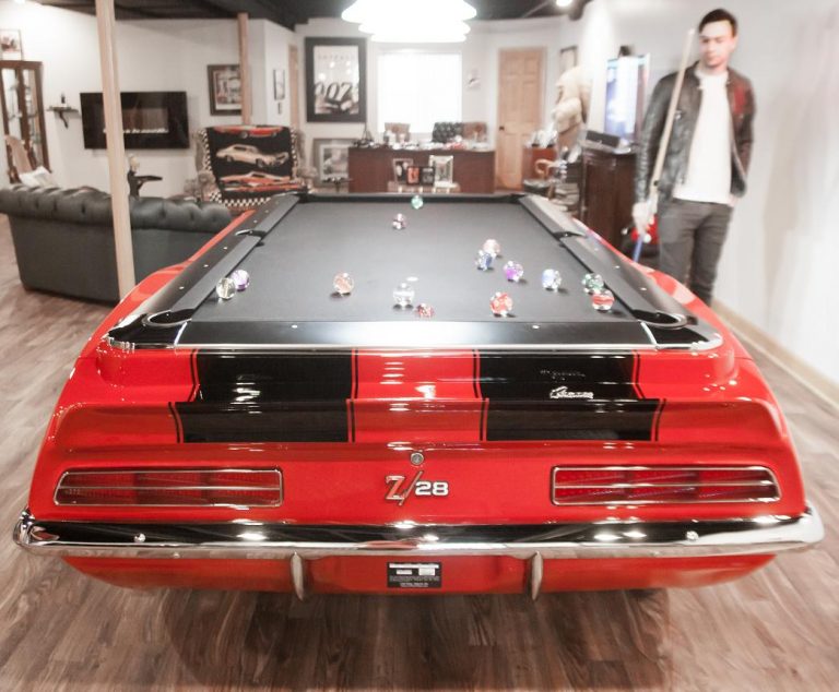 pool tables by Car Pool Tables red car pool table with balls and man in living area