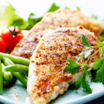 healthy diets showing chicken and vegetables