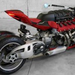 lazareth motorcycles by Lazareth a red supercharged motorcycle with a tile floor