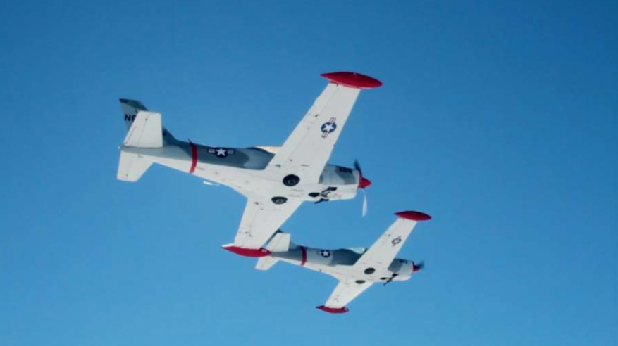 air services two planes flying in the open skies