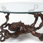luxury furniture by Kirk McGuire a bronze octopus glass table