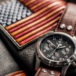 De Pol Watches is a company with a US patch on a leather jacket