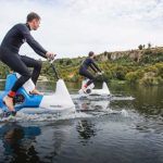 Manta5 Hydrofoil Outdoor Water Vehicle in a lake