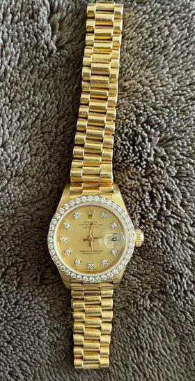 18K Yellow Gold Rolex Lady Datejust with Diamond Bezel 